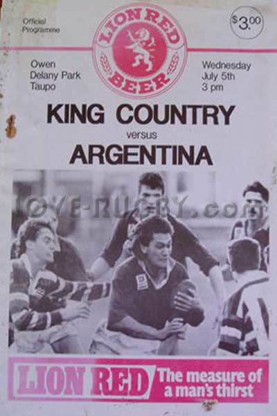 1989 King Country v Argentina  Rugby Programme